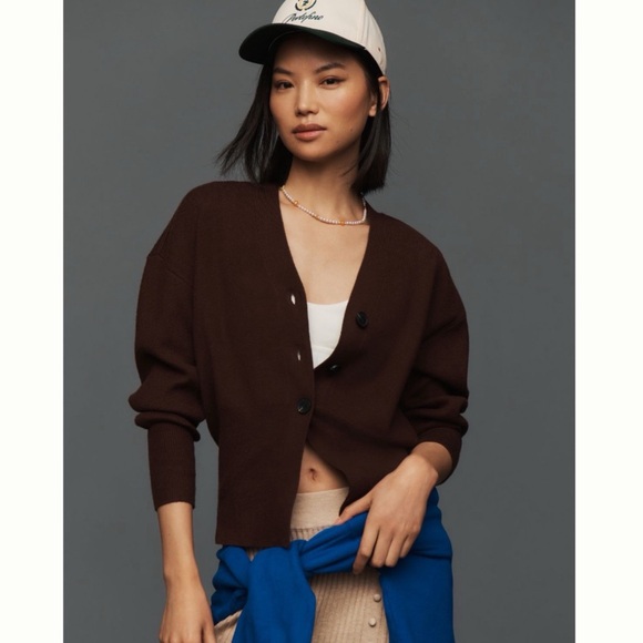 NWT Anthropologie Pilcro Slim Ribbed V-Neck Cardigan Sweater 2X - Picture 8 of 15